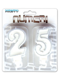 NUMERAL CANDLE SILVER "25" 9436