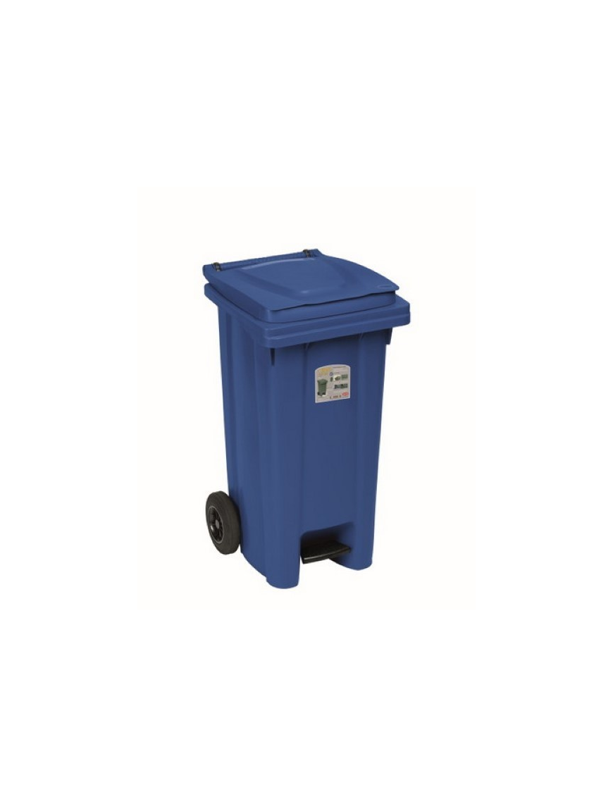 CONTAINER 120L W/ FOOT BLUE 25703