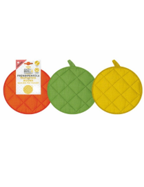 QUILTED ROUND POTHOLDER 18CM PRE04996A