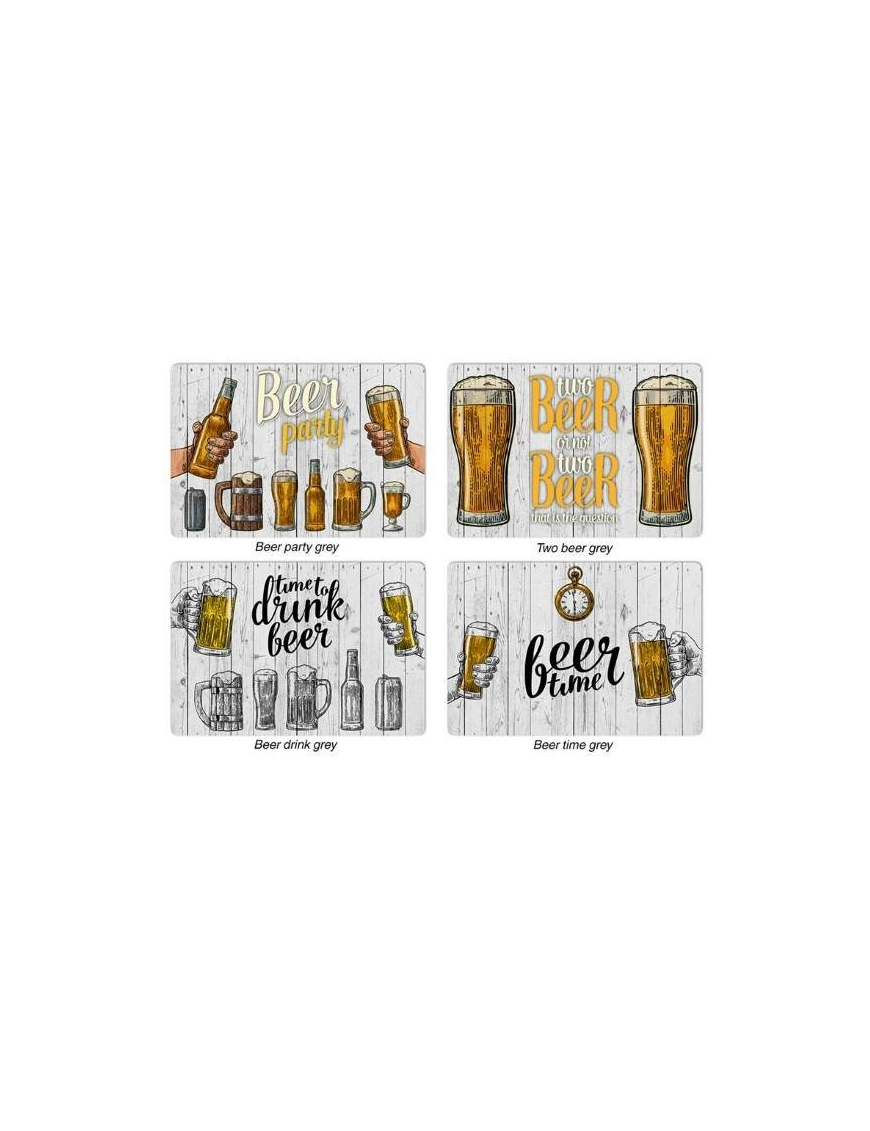 PLACEMAT BEER 31X45 GRAY 77564