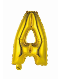 BALLOON HELIUM 41CM GOLD LETTER A