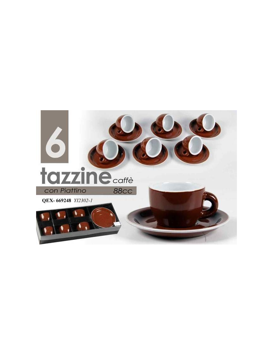 TAZZINE CAFFE' 6pz C/PIATT  BASSE MARR