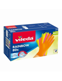 VILEDA RAINBOW GLOVES PICW/ MED 80PC