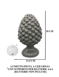 L.PIGNA  GRIGIO LAMPADA 18cm 21019PK