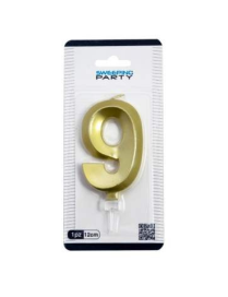 CANDELINA NUMERALE 3D ORO N. 9 00939