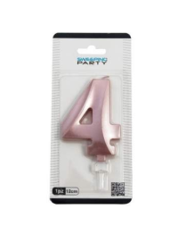 CANDELINA NUMERALE 3D ROSA GOLD N. 4