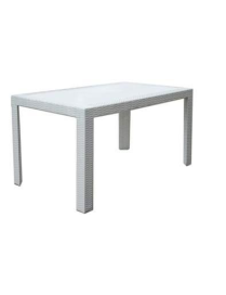 L.RATTAN WHITE TABLE 140X80X72 URANO